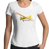 Piper J-3 Cub (Large Design) - Women's Scoop Neck T-Shirt