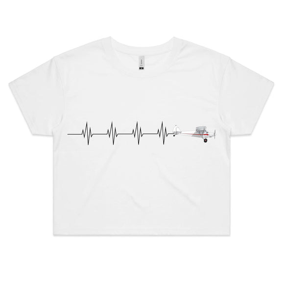 Piper Super Cub (Heartbeat) - Women's Crop Tee