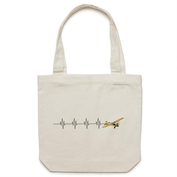 Piper J-3 Cub (Heartbeat) - Canvas Tote Bag