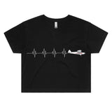 Piper Super Cub (Heartbeat) - Women's Crop Tee