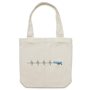 Piper Tri-Pacer (Heartbeat) - Canvas Tote Bag