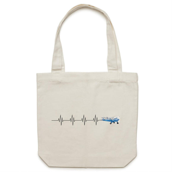 Piper Tri-Pacer (Heartbeat) - Canvas Tote Bag