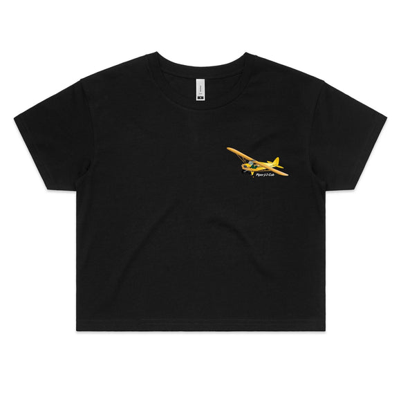 Piper J-3 Cub (Small Design) - Women's Crop Tee