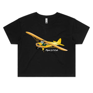 Piper J-3 Cub (Large Design) - Women's Crop Tee