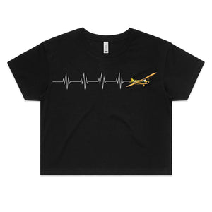 Piper J-3 Cub (Heartbeat) - Women's Crop Tee